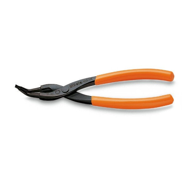 BETA Circlip Pliers, 225 mm Overall, Bent Tip, 33mm Jaw